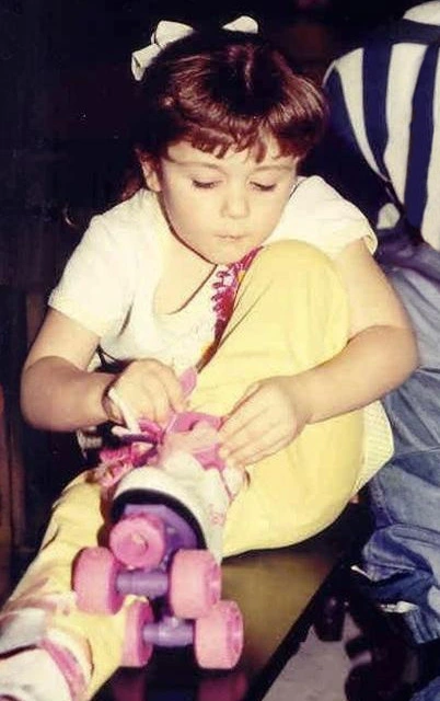 Ashley lacing up